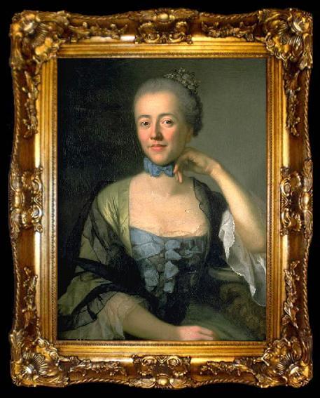 framed  Anton Graff Portrait of Judith Gessner, wife of Solomon Gessner, ta009-2